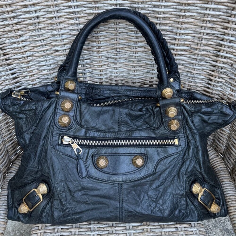 Auth 07, 08, or 09 Balenciaga Leather Shoulder "Work" Bag